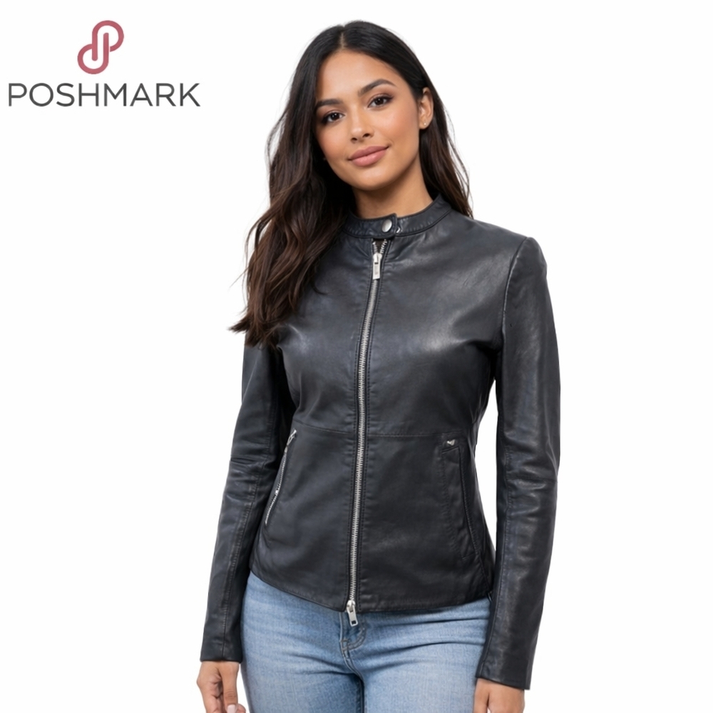 Armani Jeans Leather and Cotton jacket US4 EU40